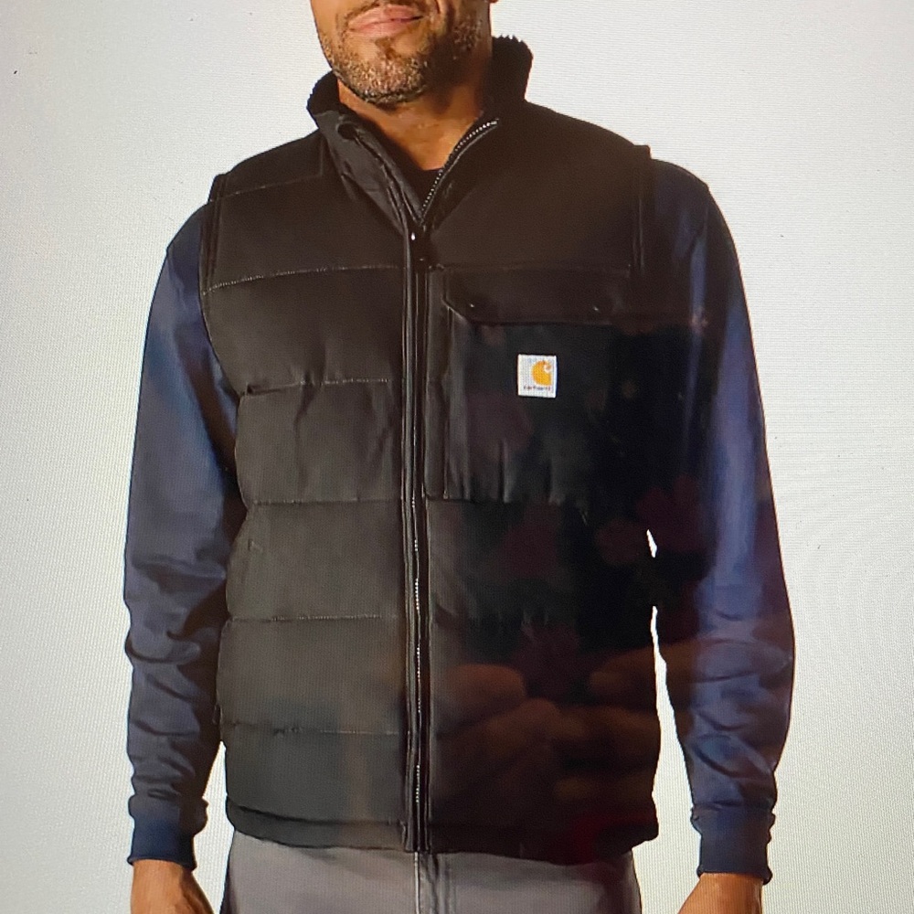 Carhartt Men’s Montana Loose Fit Sherpa Lined Insulated Puffer Vest Black L NWT